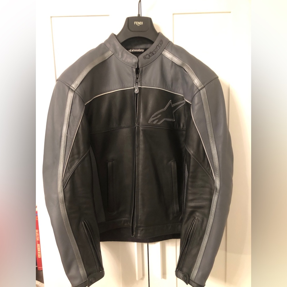 Alpinestars Black Label Black & Grey Motorcycle Jacket with Liner